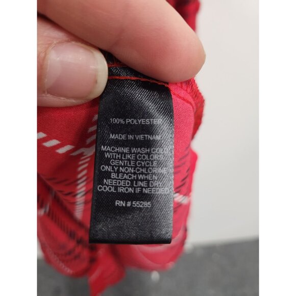 Express Womens Portofino Shirt Small Red Plaid Button Up Slim Fit Long Sleeve - Picture 3 of 7